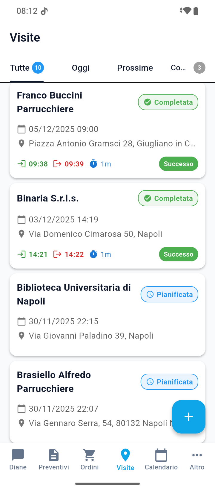 Lista Visite - App Sales